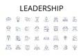 Leadership line icons collection. Management, Authority, Guidance, Command, Direction, Supremacy, Dominion vector and