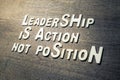 Leadership Quote Concept on Wood Wall Royalty Free Stock Photo