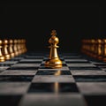 Leadership shift Golden pawn moves from line, signifying change