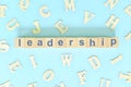 Leadership skill concept in business, company and organization. Word typography Royalty Free Stock Photo