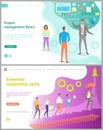 Leadership Skills, Project Management Web Vector