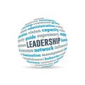 Leadership Sphere Concept Wordcloud Vector design