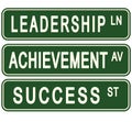 Leadership Success Challenge Business Motivational Street Signs Royalty Free Stock Photo