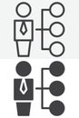 Leadership teamwork line and solid vector icon set Royalty Free Stock Photo