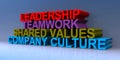 Leadership teamwork shared values company culture