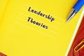 Leadership Theories inscription on the sheet