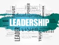 LEADERSHIP word cloud collage, business concept