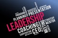 Leadership word cloud collage, business concept background Royalty Free Stock Photo