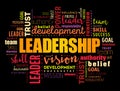 LEADERSHIP word cloud collage, business concept Royalty Free Stock Photo