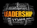 LEADERSHIP word cloud collage, business concept Royalty Free Stock Photo