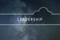 LEADERSHIP word cloud Concept. Space background. Royalty Free Stock Photo