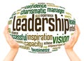 Leadership word cloud hand sphere concept Royalty Free Stock Photo