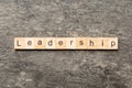 LEADERSHIP word written on wood block. LEADERSHIP text on table, concept Royalty Free Stock Photo