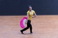 Leading dancer 1-Tea picking dance -Teaching rehearsal at dance department level