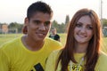 Leading players of FC Kuban Lorenzo Melgarejo with a pretty fan team open training session