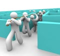 Leading the Team Out of a Maze Royalty Free Stock Photo