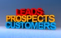 leads prospects customers on blue Royalty Free Stock Photo