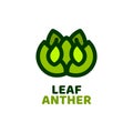 leaf anther flora flower nature logo concept design illustration