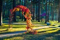 Arch of leaves in the Park Royalty Free Stock Photo