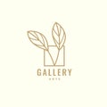 Leaf art galery logo design Royalty Free Stock Photo