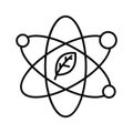 Leaf atom icon, outline style