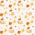 Leaf Autum Seamless Pattern on white Vector Orange Grey eps10