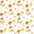 Leaf Autum Seamless Pattern on white Vector Orange Grey eps 10