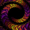 Autumn fractal, lights, spirals, futuristic surreal abstract background, graphics