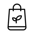 Leaf bag thin line vector icon Royalty Free Stock Photo