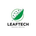 Leaf bio tech molecule logo designs for medical or technology service