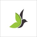 Leaf bird Logo vector,animal bird logo,dove logo vector