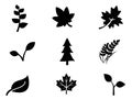 Leaf Black On White Background Silhouette Vector illustration Design