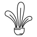 Leaf branch plant icon outline vector. Flowerpot art