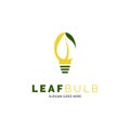 Leaf Bulb Icon Vector Logo Template Illustration Design