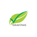 Leaf check mark organic food symbol vector