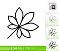 Leaf chestnut foliage simple thin line vector icon