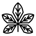 Leaf chestnut icon, outline style Royalty Free Stock Photo