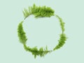 Leaf circle frame for spring time nature background