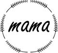 leaf circle mama text file jpg image with svg vector cut file for cricut and silhouette