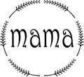 leaf circle mama text file jpg image with svg vector cut file for cricut and silhouette