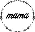 leaf circle mama text file jpg image with svg vector cut file for cricut and silhouette