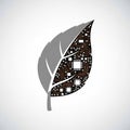 Leaf with Circuit Pattern Green Tech Concept Royalty Free Stock Photo