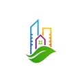 Leaf City logo vector template, Creative Building logo design concepts Royalty Free Stock Photo