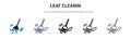 Leaf cleanin icon in filled, thin line, outline and stroke style. Vector illustration of two colored and black leaf cleanin vector Royalty Free Stock Photo