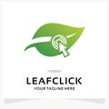 Leaf Click Logo Design Template Inspiration Royalty Free Stock Photo