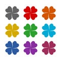 Leaf clover icon isolated on white background. Set icons colorful