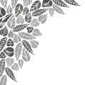 Leaf collection - vector. leaves gray silhouettes. different shapes