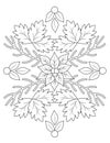 Leaf coloring page for adults. Autumn coloring page. Royalty Free Stock Photo