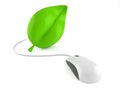 Leaf with computer mouse Royalty Free Stock Photo