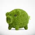 Leaf covered piggy bank